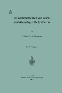 Buy Die Wirtschaftlichkeit Von Nebenproduktenanlagen Für Kraftwerke (English, G. Klingenberg) — BookShops.in
