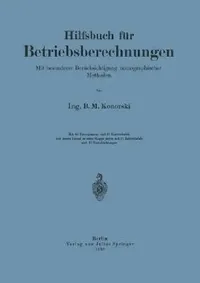 Buy Hilfsbuch Für Betriebsberechnungen (English, Na Konorski) — BookShops.in