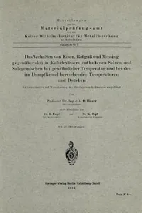 Buy Das Verhalten von Eisen, Rotguß und Messing gegenüber den in Kaliabwässern enthaltenen Salzen: Oswald Bauer, Otto Vogel, K. Zepf | Springer-Verlag | German Hardcover | 1925 Edition | Material Science & Engineering Textbook — BookShops.in