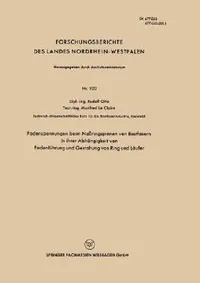 Buy Fadenspannungen Beim Naßringspinnen Von Bastfasern in Ihrer Abhängigkeit Von Fadenführung Und Gestal (English, Rudolf Otto) — BookShops.in