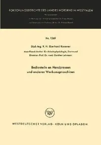 Buy Bedienteile an Handpressen Und Anderen Werkzeugmaschinen (English, Henning Wode) — BookShops.in