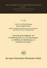 Buy Untersuchung Des Festigkeits- Und Verschleißverhaltens Von Polyamidzabnrädern Zur Schaffung Von Bere (English, Alfred Hermann Henning) — BookShops.in
