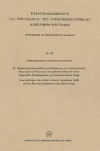 Buy Ein Schnellanalysenverfahren Zur Bestimmung Von Aluminiumoxyd, Eisenoxyd Und Titanoxyd in Feuerfeste (English, Leo Brandt) — BookShops.in