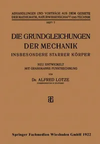 Buy Die Grundgleichungen Der Mechanik (English, Alfred Lotze) — BookShops.in