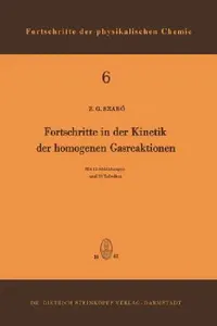 Buy Fortschritte in Der Kinetik Der Homogenen Gasreaktionen (English, Zoltan G. Szabo) — BookShops.in