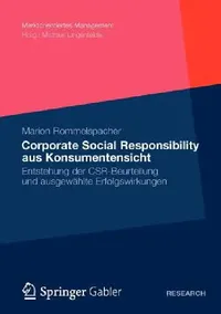 Buy Corporate Social Responsibility Aus Konsumentensicht (English, Marion Rommelspacher) — BookShops.in
