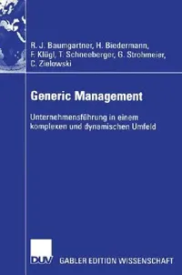 Buy Generic Management (English, Rupert Baumgartner | Hubert Biedermann | Franz Klügl) — BookShops.in