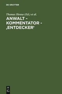 Buy Anwalt - Kommentator - 'Entdecker' (English, Thomas Henne) — BookShops.in