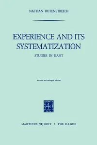 Buy Experience and Its Systematization (English, Nathan Rotenstreich) — BookShops.in