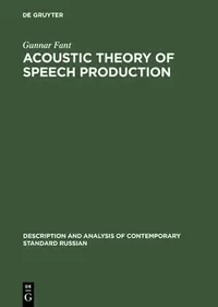 Buy Acoustic Theory of Speech Production (English, Gunnar Fant) — BookShops.in