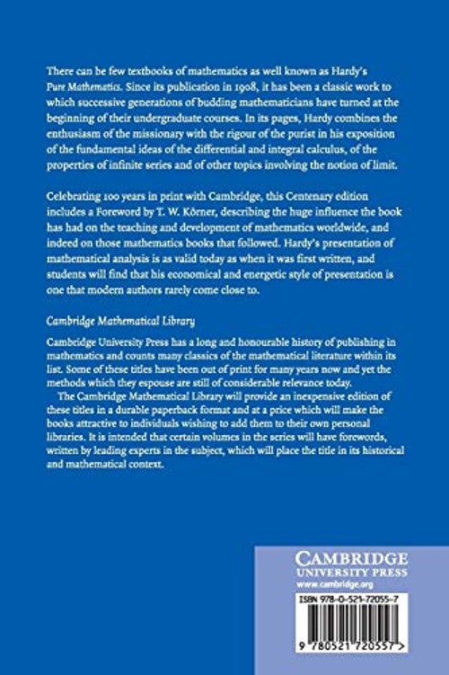A Course of Pure Mathematics Centenary edition by G. H. Hardy view 3
