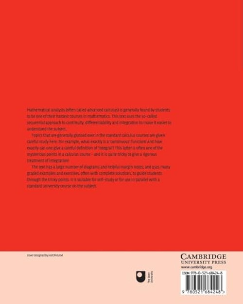 A First Course in Mathematical Analysis by David Brannan – Cambridge Hardcover view 3
