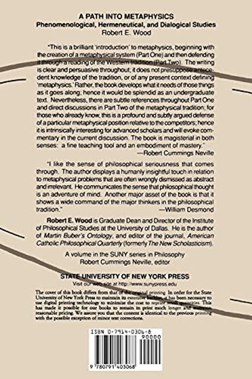 A Path into Metaphysics by Robert E. Wood – SUNY Press Hardcover view 3