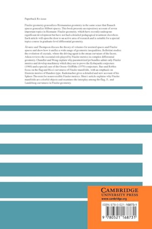A Sampler of Riemann-Finsler Geometry – David Bao – Cambridge University Press view 3