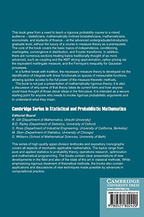 A User's Guide to Measure Theoretic Probability by David Pollard view 3