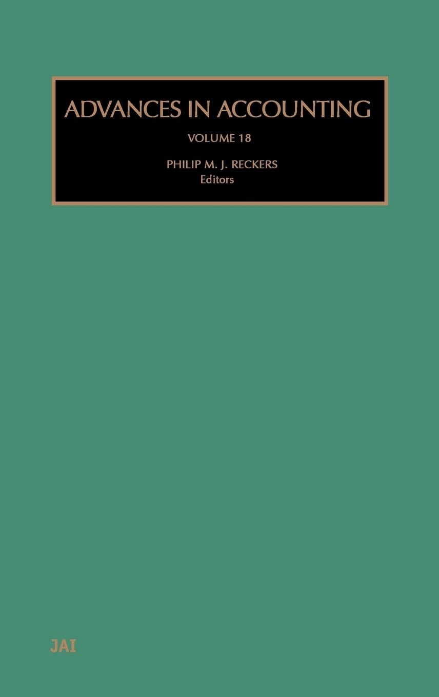 Buy Advances in Accounting (English, Philip M. J. Reckers) — BookShops.in