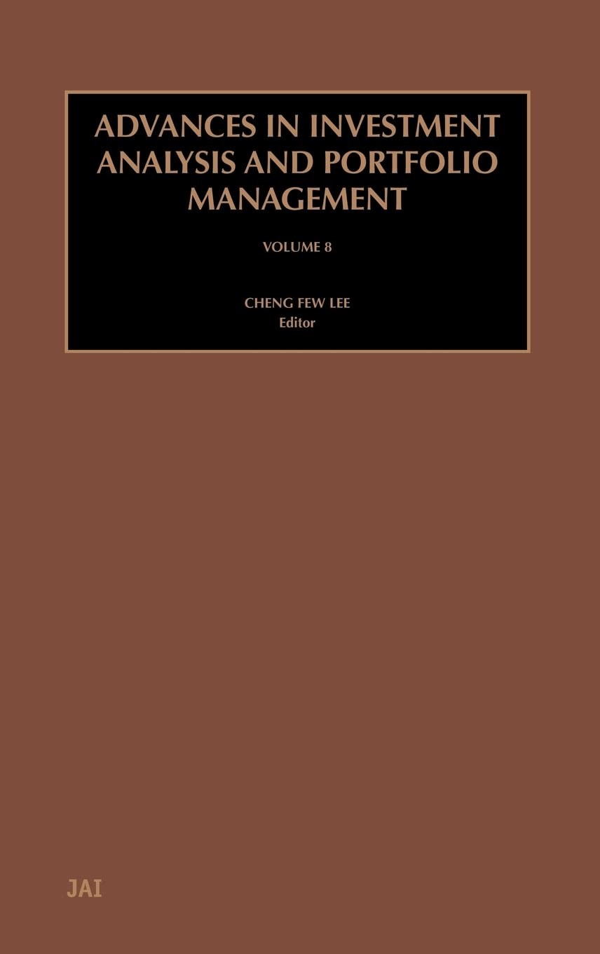 Buy Advances in Investment Analysis and Portfolio Management (English, Cheng-Few Lee) — BookShops.in