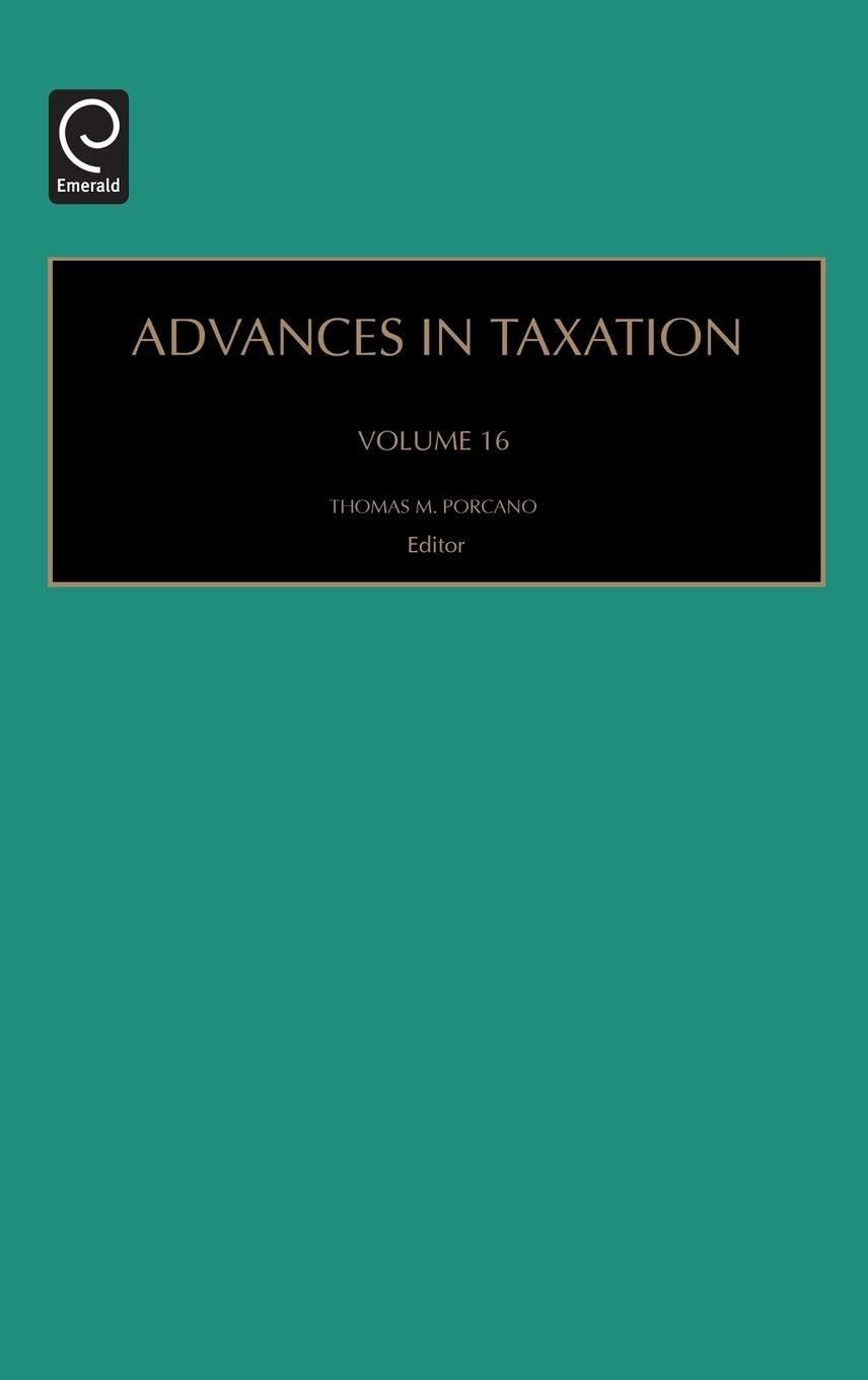 Buy Advances in Taxation (English, Thomas M. Porcano) — BookShops.in