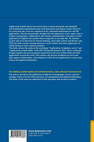 Algebraic Curves and Finite Fields: Cryptography and Other Applications: 16 (Radon Series on Computational and Applied Mathematics, 16) view 3