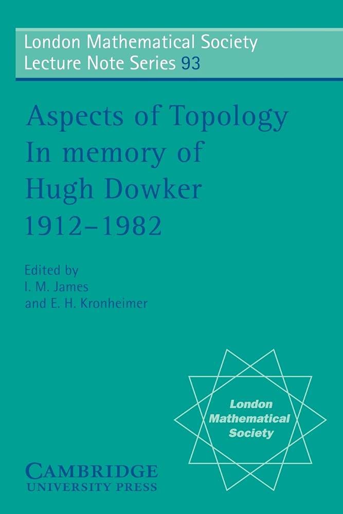 Buy Aspects of Topology by E. H. Kronheimer – Math Book — BookShops.in
