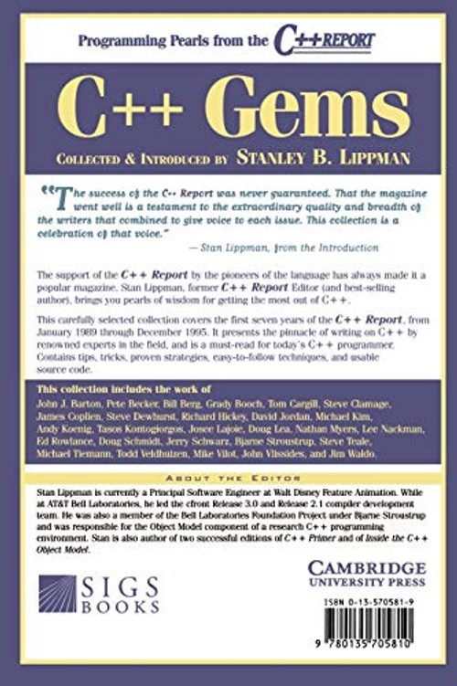 C++ Gems: Programming Pearls from The C++ Report by Stan Lippman view 3