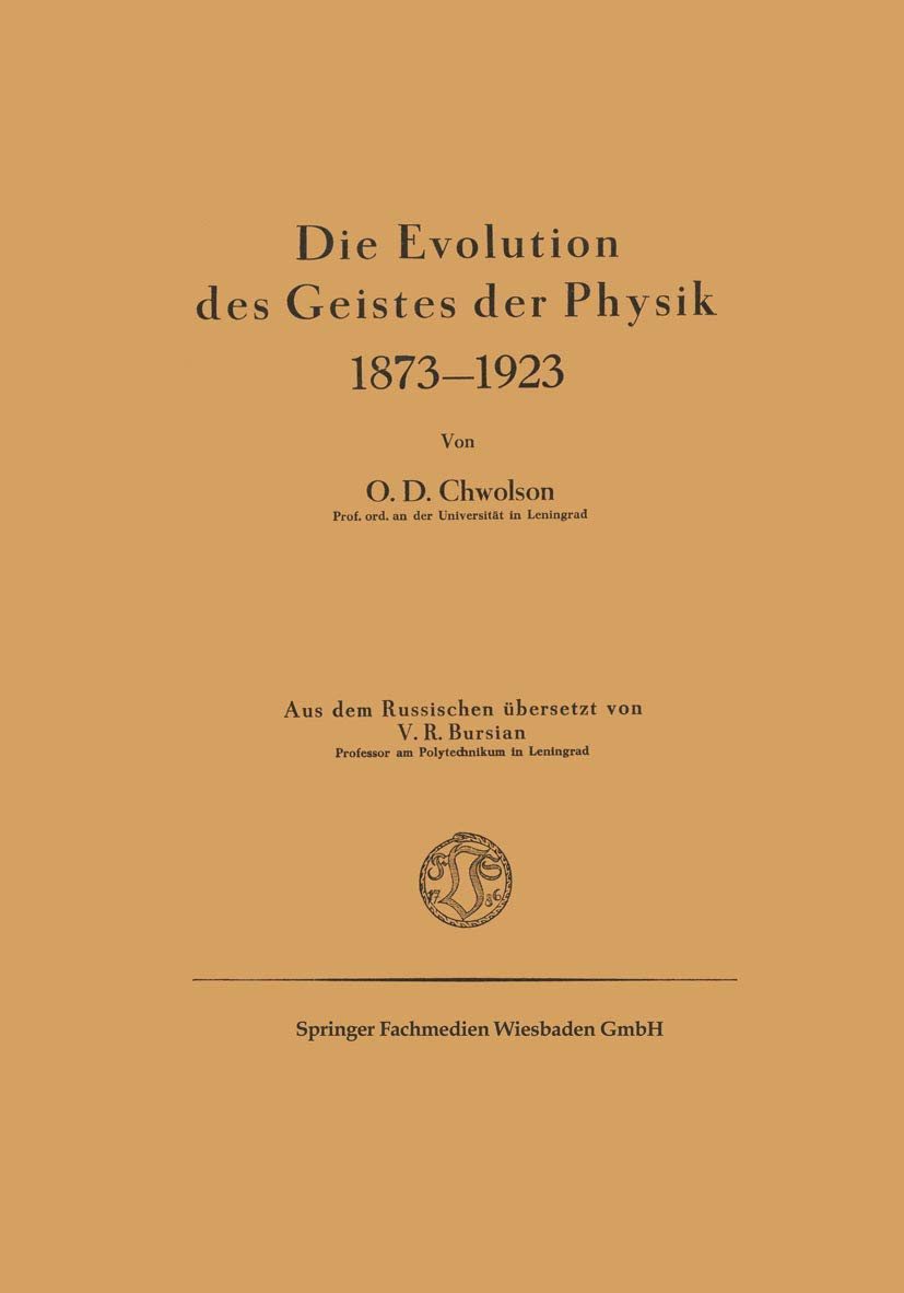 Buy Die Evolution des Geistes der Physik 1873–1923 — BookShops.in