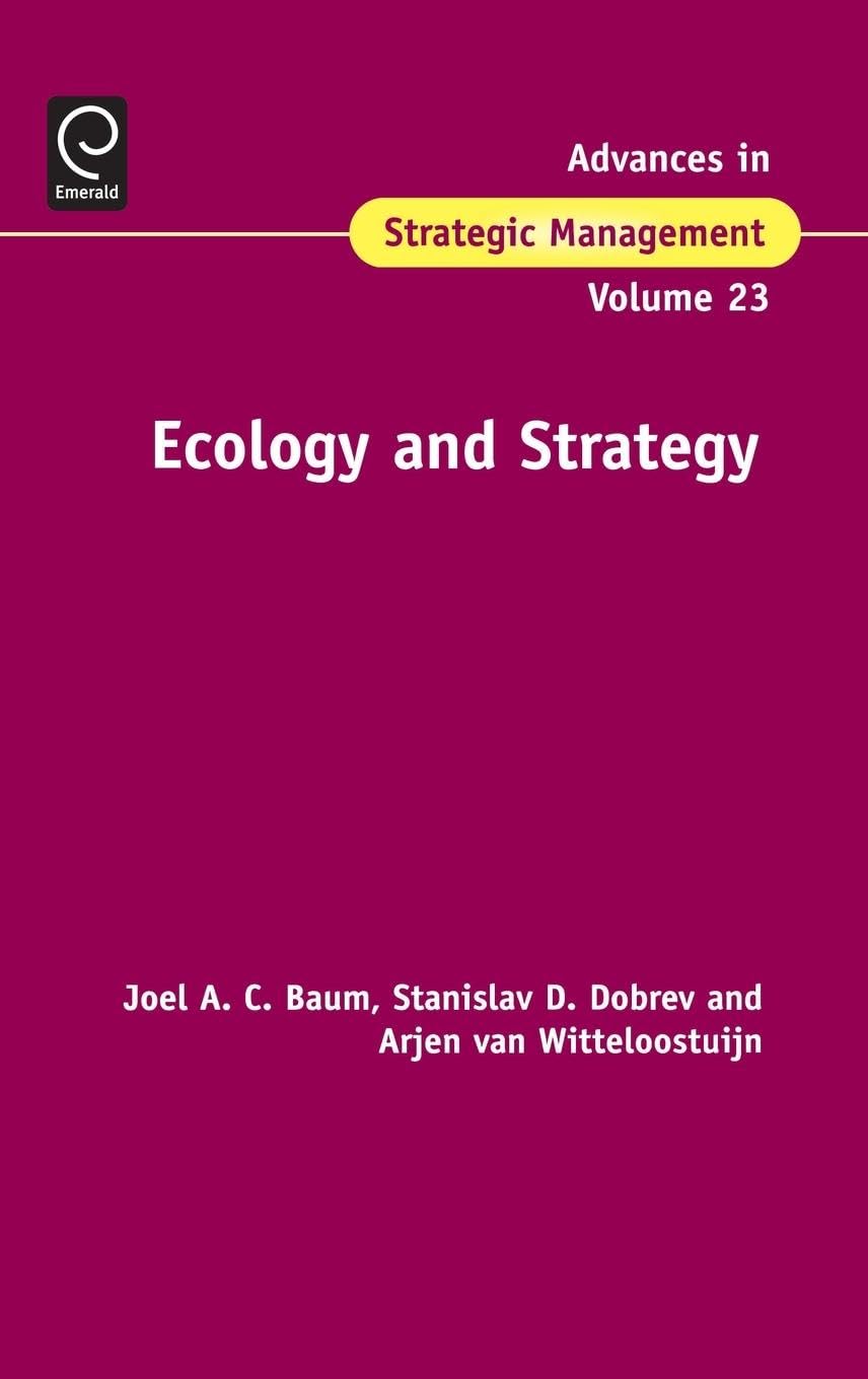Buy Ecology and Strategy (23) (Advances in Strategic Management) — BookShops.in