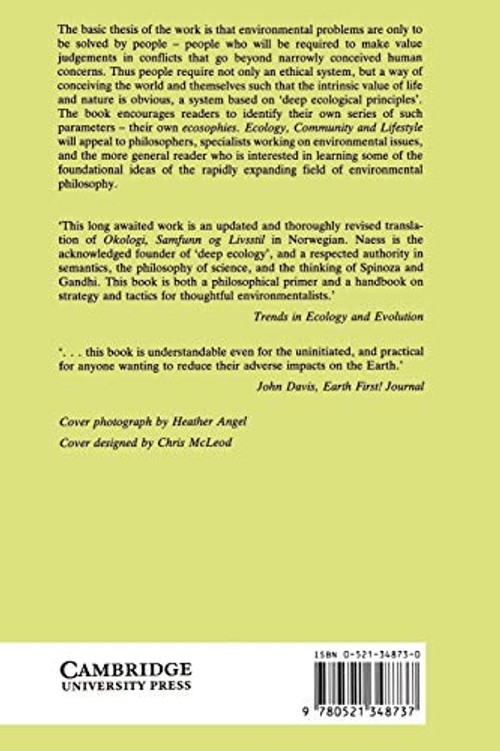 Ecology, Community and Lifestyle by Arne Naess – Deep Ecology Philosophy Book view 3