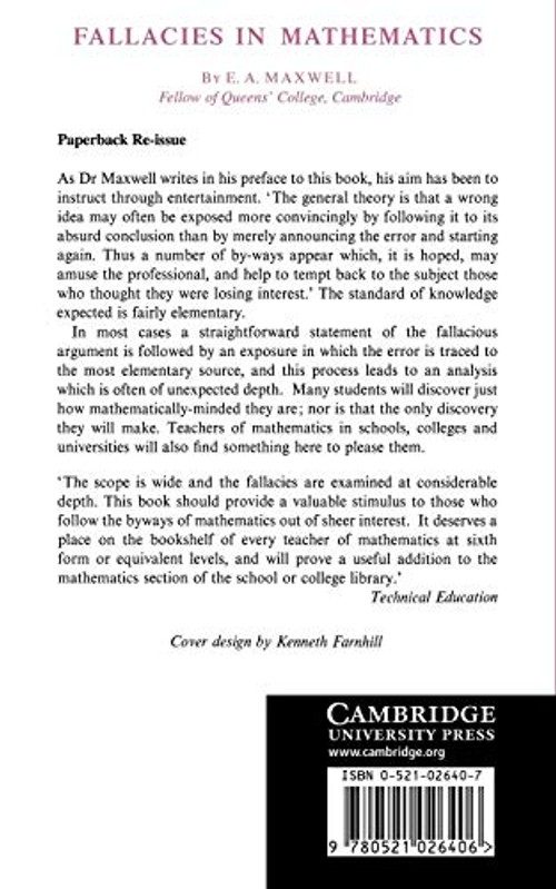 Fallacies in Mathematics – Edwin A. Maxwell – Cambridge University Press view 3