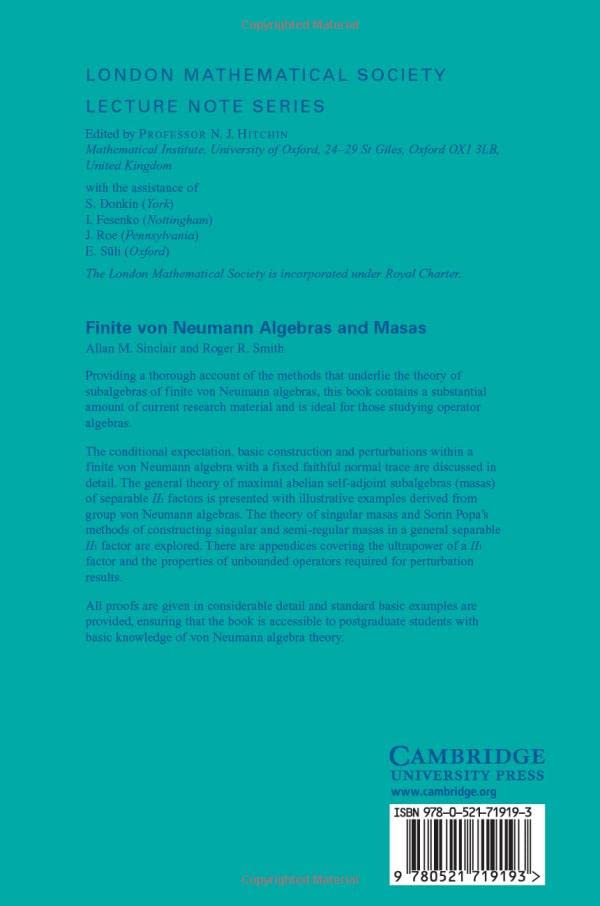 Finite von Neumann Algebras and Masas – Allan Sinclair view 3