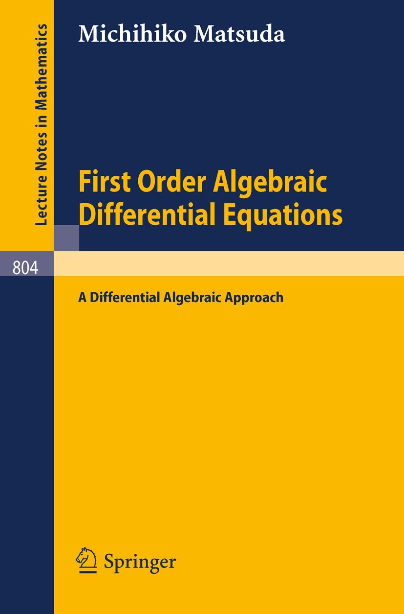 Buy First Order Algebraic Differential Equations: A Differential — BookShops.in