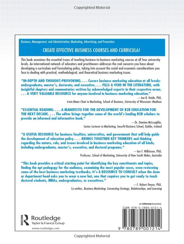 Fundamentals of Business Marketing Education: A Guide for University-Level Faculty and Policymakers (Best Business Books Foundation Series in Business Marketing) view 3