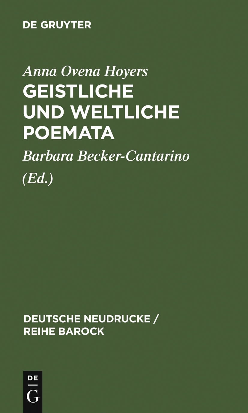 Buy Geistliche und Weltliche Poemata: 36 by Barbara Becker-Canta — BookShops.in