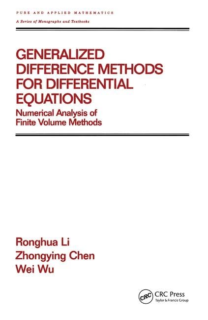 Buy Generalized Difference Methods for Differential Equations: N — BookShops.in