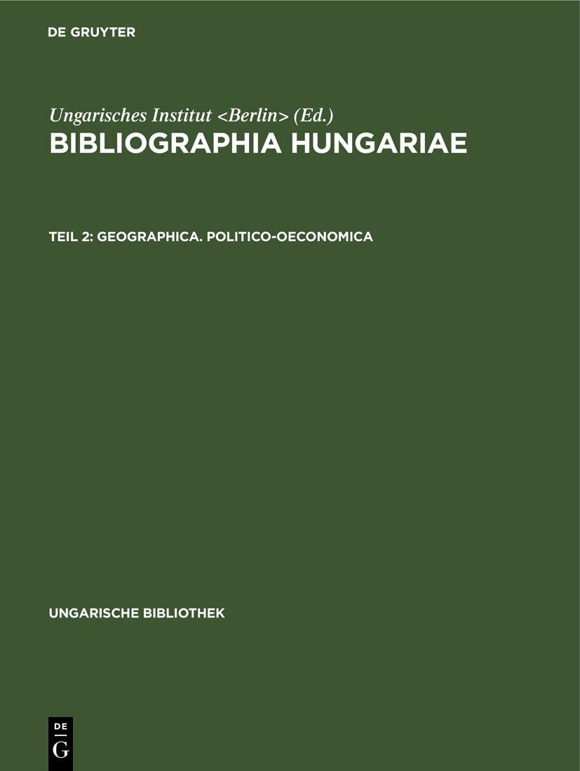 Buy Geographica. Politico-oeconomica (English, Ungarisches Institut) — BookShops.in