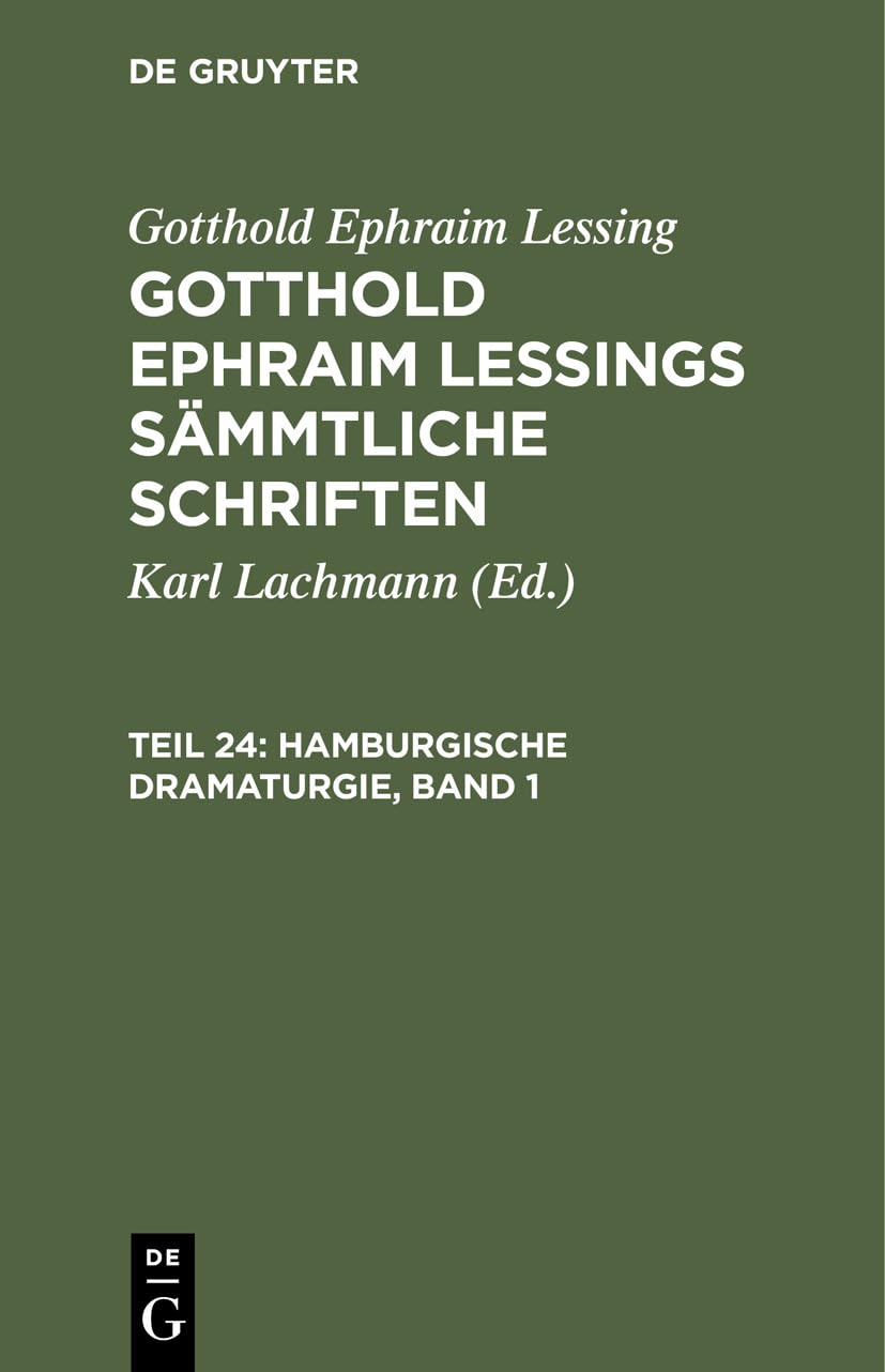 Buy Hamburgische Dramaturgie, Band 1 by Karl Lachmann | Gotthold — BookShops.in