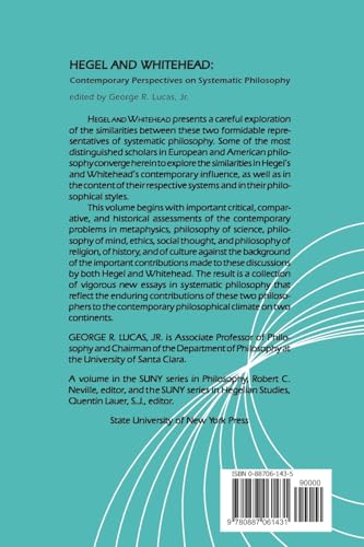 Hegel and Whitehead Contemporary Perspectives on Systematic Philosophy (SUNY SERIES IN HEGELIAN STUDIES) view 3
