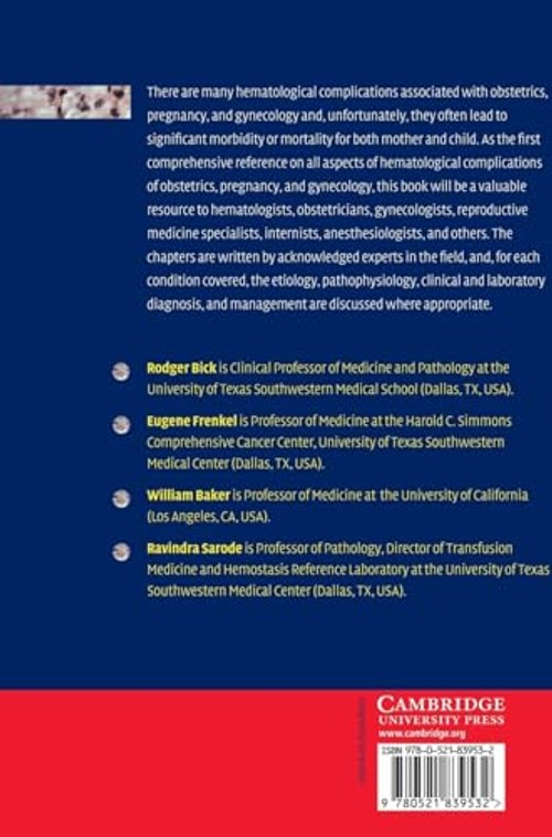 Hematological Complications in Obstetrics, Pregnancy, and Gynecology by Rodger L. Bick – Cambridge University Press view 3