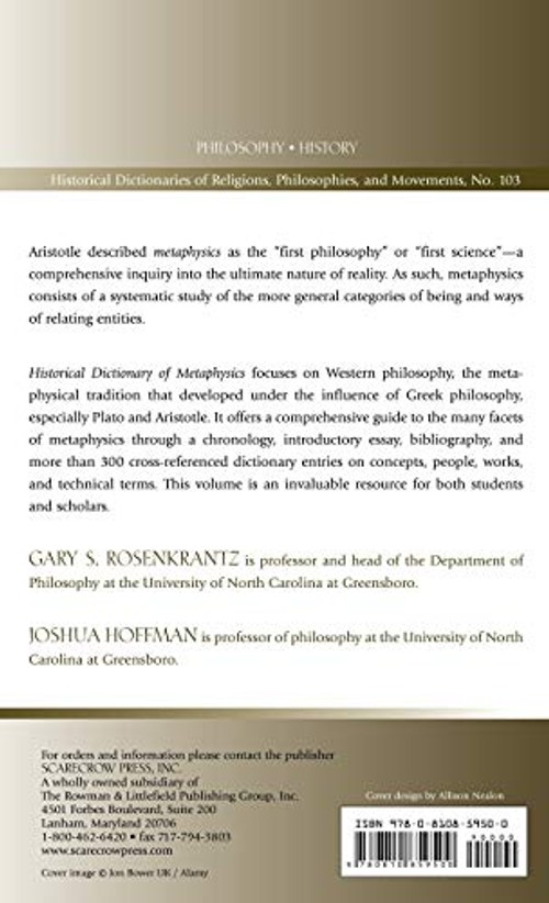 Historical Dictionary of Metaphysics - Gary Rosenkrantz view 3