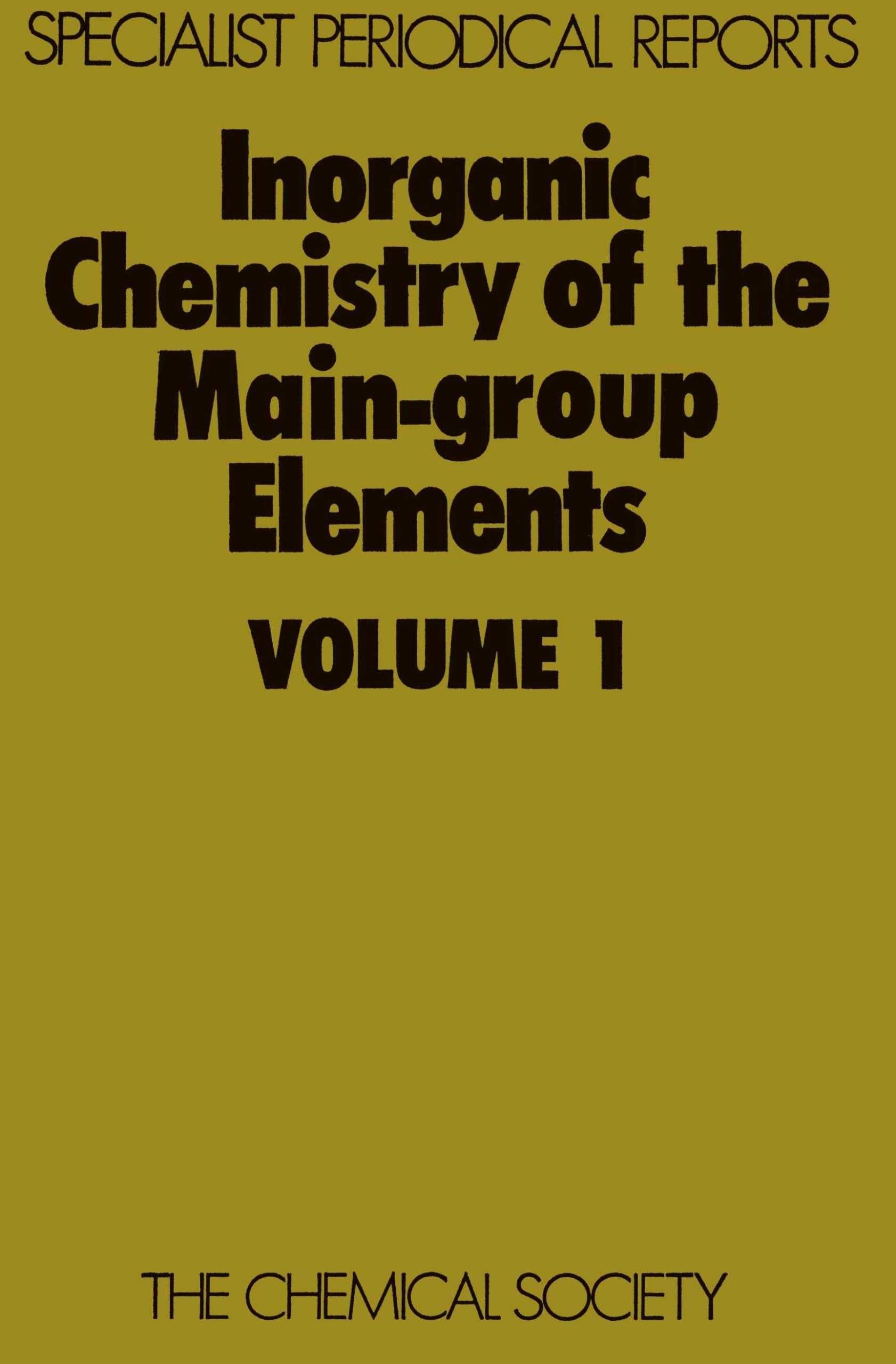 Buy Inorganic Chemistry of the Main-Group Elements: Volume 1 by — BookShops.in
