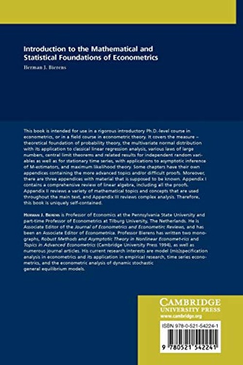 Introduction to the Mathematical and Statistical Foundations of Econometrics by Herman J. Bierens view 3