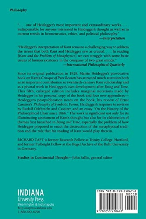 Kant and the Problem of Metaphysics – Martin Heidegger – Indiana University Press view 3