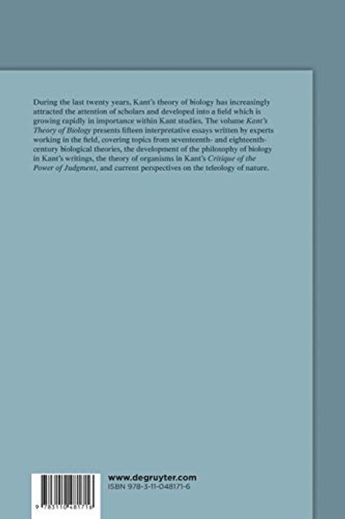 Kant's Theory of Biology: Essays on Kant's Philosophy of Biology view 3