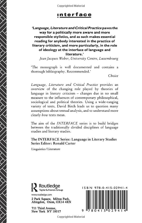 Language, Literature and Critical Practice: Ways of Analysing Text by David Birch view 3