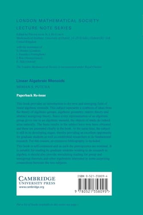 Linear Algebraic Monoids – Mohan S. Putcha – Cambridge University Press view 3