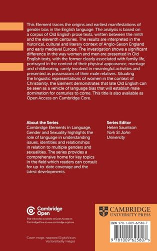 Linguistic Representations of Women in Old English Prose: A Corpus-Based Phraseological Study (Elements in Language, Gender and Sexuality) view 3