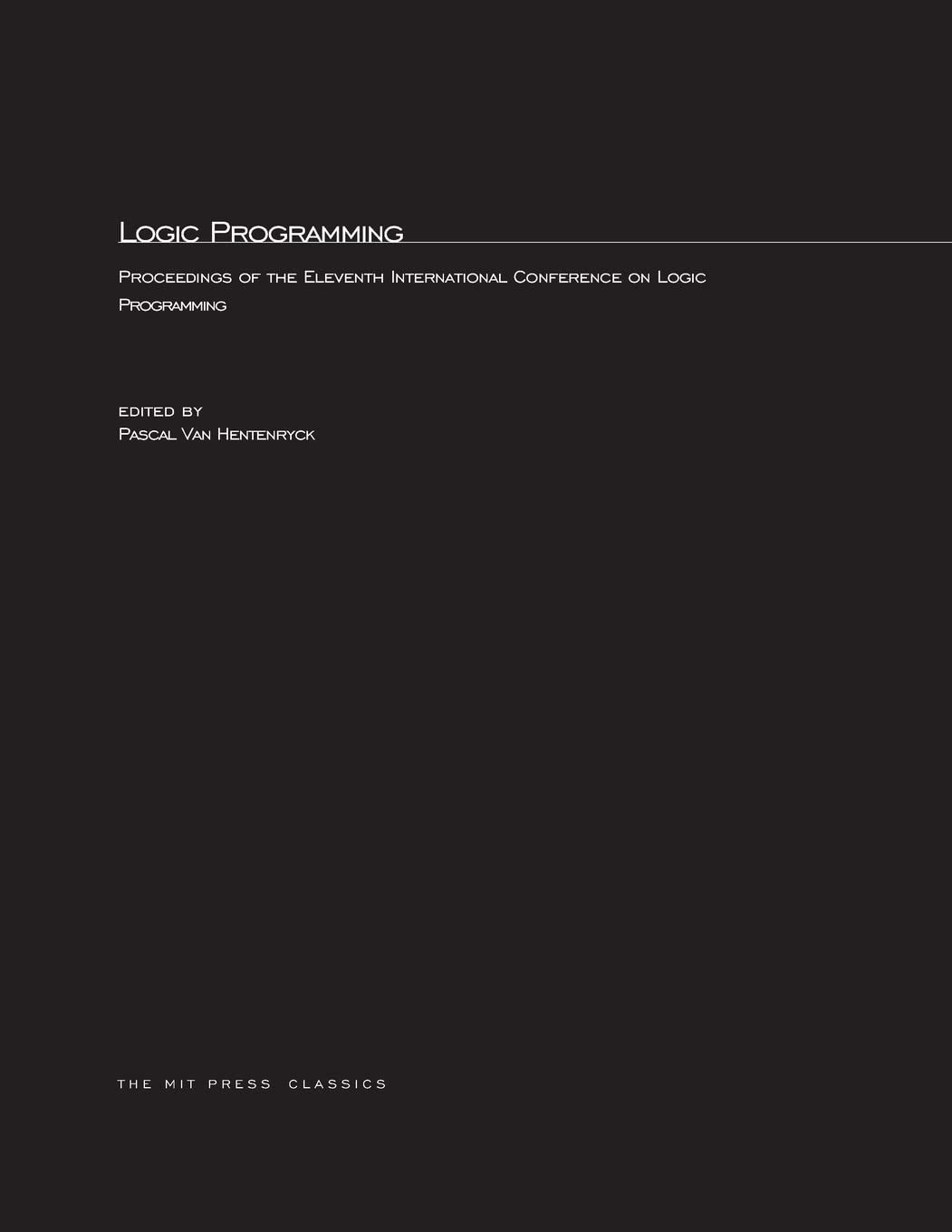 Buy Logic Programming by Pascal Van Hentenryck – MIT Press — BookShops.in