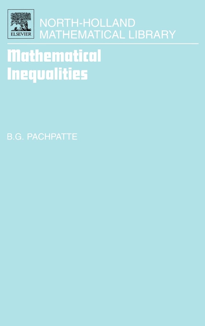 Buy Mathematical Inequalities by B. G. Pachpatte – Math Book — BookShops.in
