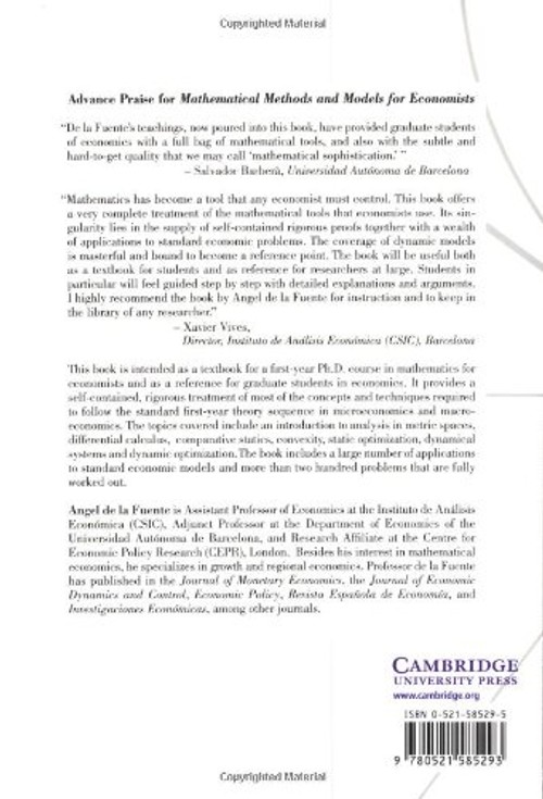 Mathematical Methods and Models for Economists – Angel de la Fuente view 3