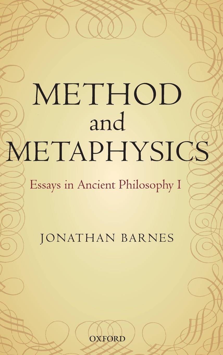 Buy Method and Metaphysics by Jonathan Barnes — BookShops.in